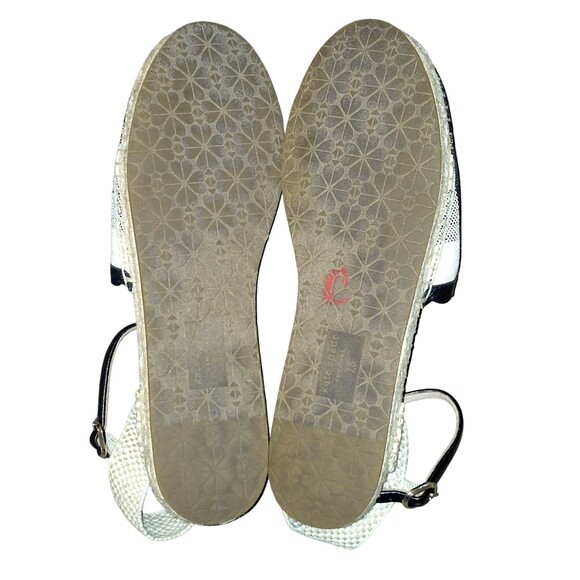 Kate Spade Black/White Plaid Bonnie Preppy Strappy Sandals Size 7.5 Leather Trim - Picture 7 of 7